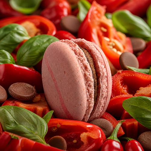 Poivrons, basilic et piment d'espelette